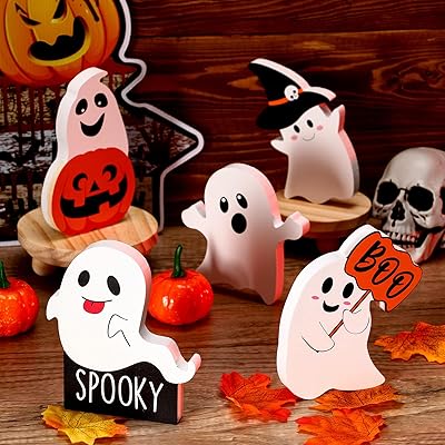 5 pièces mignon décor fantôme d'halloween halloween plateau en couches décor panneaux