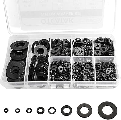 The white shop assortiment de 500 pièces de rondelles plates en nylon noir
