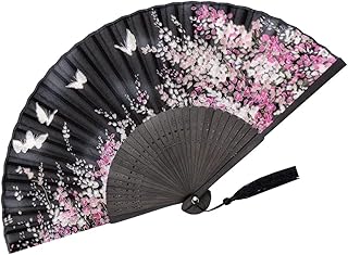 Éventail pliant pour femmes éventail japonais antique en soie de bambou