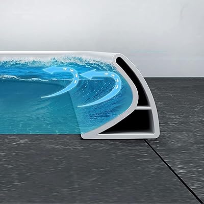 Barrière d'eau pliante auto-adhésive à trou incurvé pour douche séparation sèche et humide