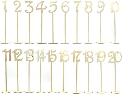Numéros de table 20 pièces, 1 à 20 numéros de table de mariage
