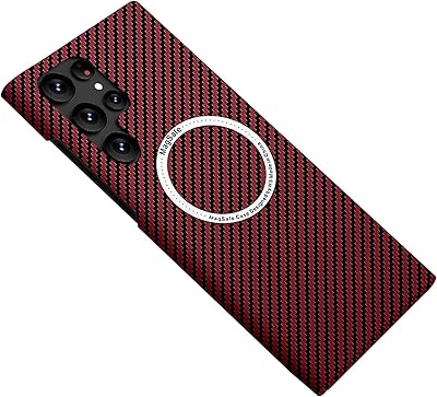 Coque magnétique pour samsung galaxy s22 ultra, compatible avec magsafe, robuste et durable, fibre d'aramide fine de qualité militaire pour une protection contre les chutes (rouge). Diaytar : L'excellence du service, la douceur des prix