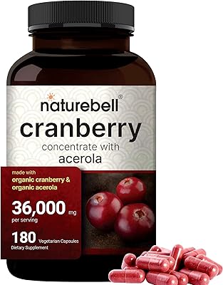 Pilules de canneberge double concentration 36 000 mg d'équivalents fraîche à