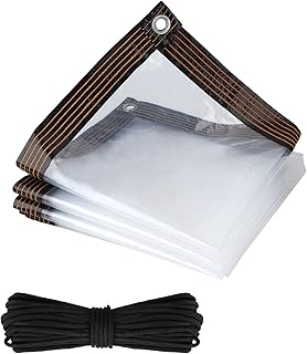 Bâche transparente imperméable, housse de meuble de caravane durable et renforcée comprenant une corde