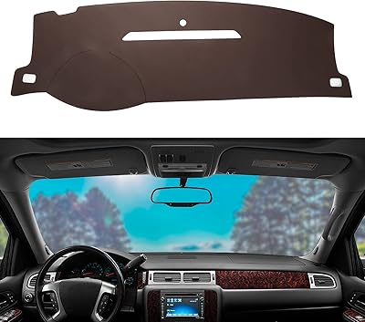 Housse de tableau de bord en cuir perxed compatible avec silverado sierra 07-13