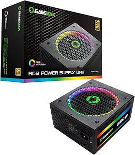 Alimentation gamemax rgb850 80 plus gold avec ventilateur rvb 14 cm - noir