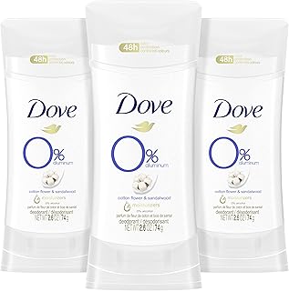 Déodorant en bâton dove 0 % aluminium, fleur de coton et bois