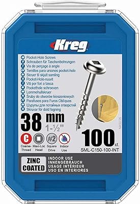 Vis de poche kraig - 38 mm/3,8 cm, 8 grossières, tête de rondelle