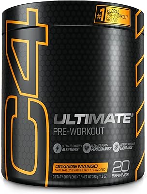 Poudre de pré-entraînement cellucor c4 ultimate à l'orange et la mangue