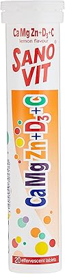 Sano-vit camgyzn + vitamine d3 + vitamine c saveur citron, 20 comprimés