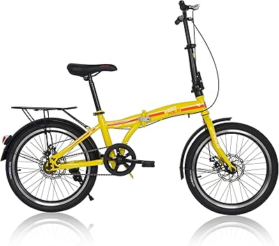 Vélo pliant vigo single speed ​​​​20 pouces, jaune