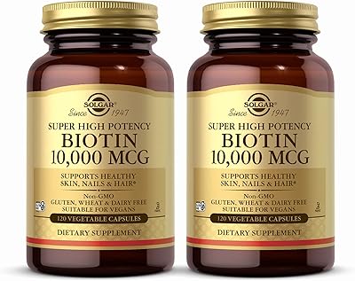 Biotine haute puissance solgar 10 000 mcg 120 capsules végétariennes paquet de 2