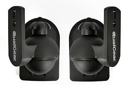 Support mural qual gear pour haut-parleurs jusqu'à 3,5 kg/7,7 lbs, noir (qg-sb-002-blk)
