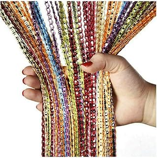 2 pièces diviseur de pièce rideau de perles pompon en cristal gland chaîne