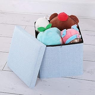 Cube de rangement pliable avec repose-pieds et siège rembourré avec housse en mousse