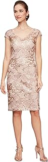 Alex evening mini-robe convertible au genou pour femme avec col en v