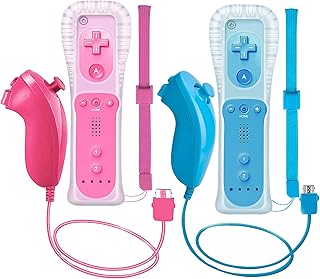 Pgyfdal 2 packs télécommande et nunchuck pour console wii/wii u, manette de jeu