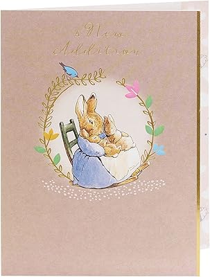 Carte de vœux pour nouveau bébé pierre lapin d'anniversaire mignon