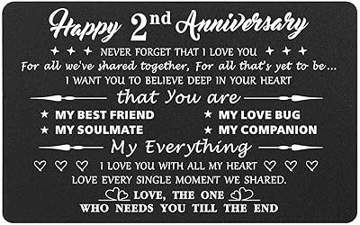 Carte d'anniversaire de 2 ans mataly 2e anniversaire de mariage cadeaux pour mari