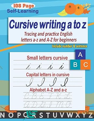 Écriture cursive de a à z : cahier d'exercices d'écriture cursive - alphabet cursif - traçage et pratique des lettres anglaises a-z et a-z pour débutants. Diaytar Sénégal : Diversité produits, unité de prix bas