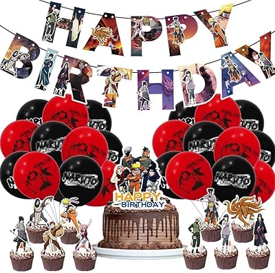 Ballons de décoration d'anniversaire naruto kit ballons pour enfants bannière joyeux