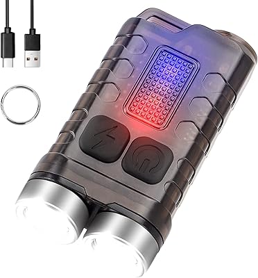 Mini lampe de poche edc puissante omira avec lumière uv rouge et bleue