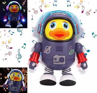 Jouet musical interactif en forme de canard pour enfants, avec lumières et sons
