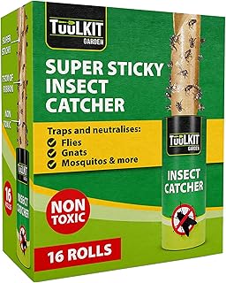 16 rouleaux de ruban anti-mouches et insectes tolkit - piège les mouches, les moustiques, les fourmis et plus encore, peut être utilisé à l'intérieur ou à l'extérieur, parfait pour le jardin. Diaytar : Le discount intelligent pour consommateurs avisés
