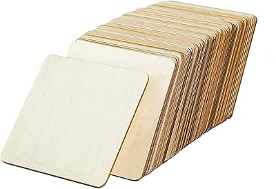 120 pièces de découpes en bois carrées inachevées de 4x4 pouces, découpes