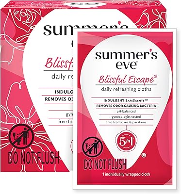 Lingettes rafraîchissantes quotidiennes pour femmes summers eve blissful escape, ph équilibré, 16 lingettes