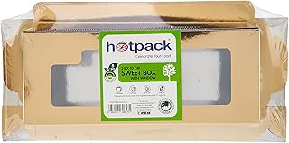 Boîte à bonbons jetable hot pack, cadeau de fête en aluminium/fenêtre dorée 25x10cm