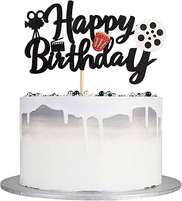Bloomomoon joyeux anniversaire film décorations de gâteau pop-corn nuit scène enregistreur vidéo fournitures