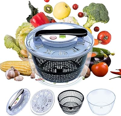 Grande essoreuse à salade multifonctionnelle forordern de 4,5 litres sans bpa, poignée à