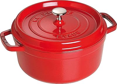 Casserole ronde en fonte staub sb-110-24-06, rouge, 24 cm