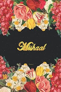 Carnet mishaal : journal ligné avec nom personnalisé et lettre monogramme m
