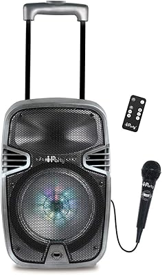 Haut-parleur karaoké bluetooth lexi book iparty avec effets lumineux et microphone inclus, batterie
