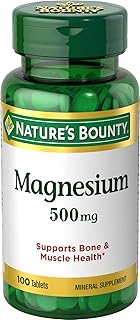 Comprimés de magnésium nature's bounty, 500 mg, supplément minéral, soutient la santé