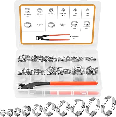 Vigrue 115 pièces colliers de serrage avec clips, 304 colliers de serrage