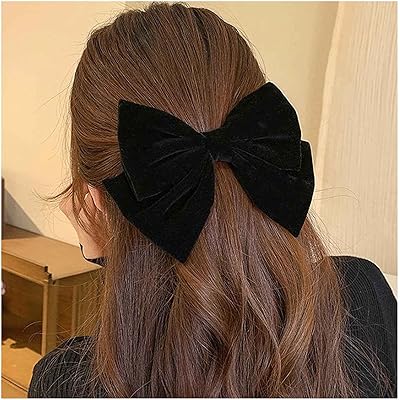 Pinces à cheveux andalouses vintage en satin avec gros nœud en velours, pinces