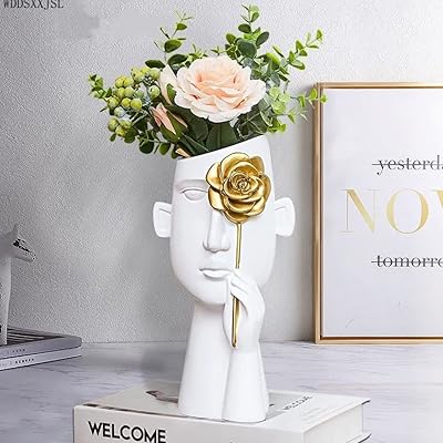 Vase d'art créatif pour décoration de salon, pot de fleurs séchées, style scandinave