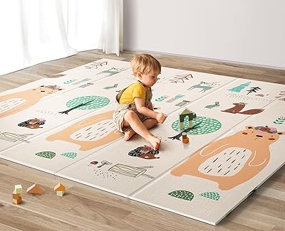 Tapis de jeu pliable oanlaw pour bébé, tapis de jeu imperméable extra large
