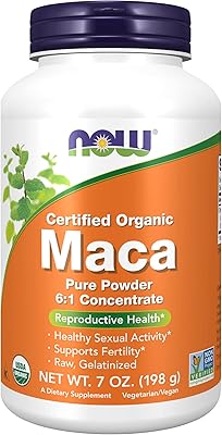 Poudre de maca biologique certifiée now foods, 2700 mg, poudre pure, 198 g