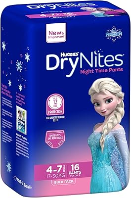 Pantalon de pyjama dry nights, 4-7 ans, filles, 17-30 kg, 16 pantalons