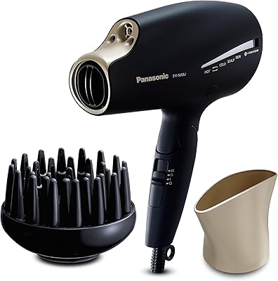Sèche-cheveux pliable avancé panasonic eh-na9j avec nano-diffuseur et technologie double métal - réduit