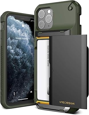 Coque vrs design damda glide pro pour iphone 11 pro [semi-automatique] porte-cartes