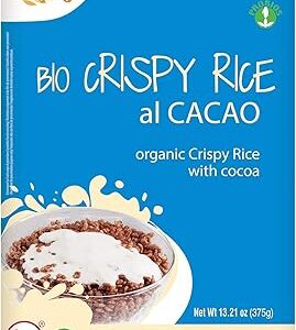 Riz croustillant biologique au cacaocéréales de riz sans gluten, faible en gras, sans produits chimiques ni pesticides de synthèse 375g. Plus de choix, moins de dépenses avec Diaytar