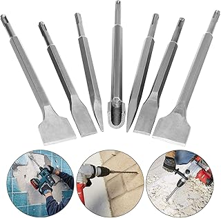 7 pièces sds plus jeu de burins pour marteau perforateur