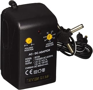 Sevenstar ss104, 1,5 v, 3 v, 4,5 v, 6 v, 7,5 v, 9 v, 12 v dc, adaptateur ac vers dc 500 ma avec bornes multi-connecteurs. De la mode à l'électronique, Diaytar Sénégal a tout ce qu'il vous faut