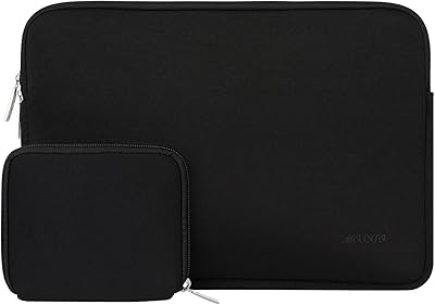 Sac étanche pour ordinateur portable avec petit sac pour accessoires par mosiso, noir
