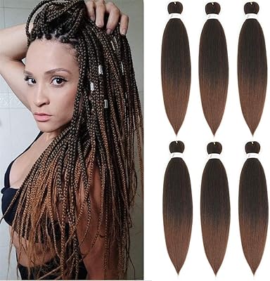 Wigenius cheveux tressés pré-étirés brun ombré 26 pouces 6 paquets/lot de tresses ez